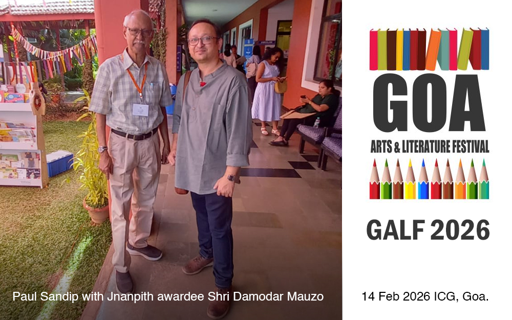 Paul Sandip with Jnanpith awardee Shri Damodar Mauzo on 14 Feb 2026 ICG Goa