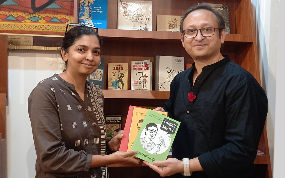 Paul Sandip with Dr Priya Gohad_Curator of Museum of Cartoons_Pune_22-04-2026